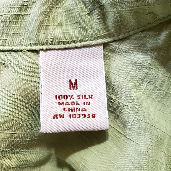 Caribbean 100% Silk Button-Down Shirt - Picture 5 of 8